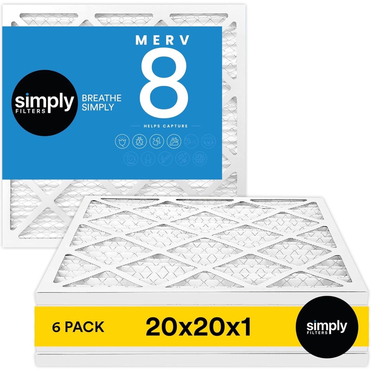 Simply 20x20x1 Air Filter, Merv 8